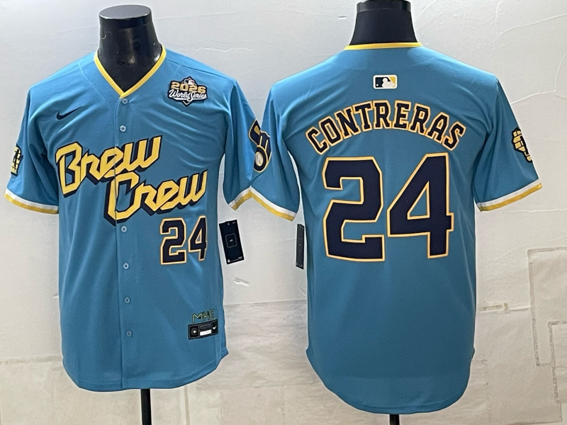 Men Milwaukee Brewers #24 Contreras blue Nike 2026 World Series MLB jersey 102303->milwaukee brewers->MLB Jersey